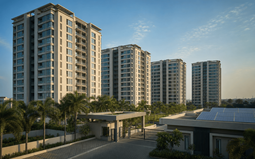 Power quality in Chennai housing societies - rooftop solar on four apartment towers